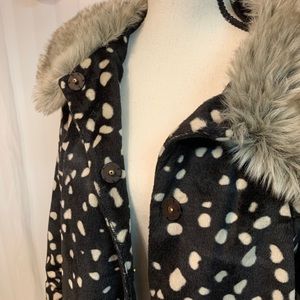 Faux Fur Anthropologie 3/4 Jacket 12 Leopard Coat